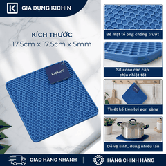 Miếng Lót Silicone chịu nhiệt cao cấp Thương Hiệu KICHIN - Bảo vệ, chống trầy bề mặt bếp, bàn, lót nồi