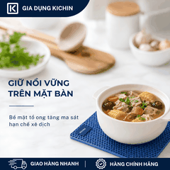 Miếng Lót Silicone chịu nhiệt cao cấp Thương Hiệu KICHIN - Bảo vệ, chống trầy bề mặt bếp, bàn, lót nồi