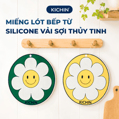 Miếng lót bếp từ Silicon vải sợi thủy tinh cao cấp dày 0.7mm cảm ứng từ, chịu nhiệt cao, chống trầy xước