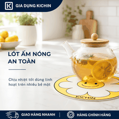 Miếng lót bếp từ Silicon vải sợi thủy tinh cao cấp dày 0.7mm cảm ứng từ, chịu nhiệt cao, chống trầy xước