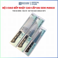 Combo 3 dao Nhật cao cấp KAI Ấn Seki ManJu + Mài dao KICHIN