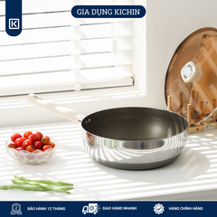 Chảo rán siêu chống dính Titanium Aura Haatz đáy 7 lớp , thành đứng, sâu lòng