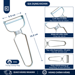 [NK02-NK03] - Combo 2 chiếc nạo vỏ và nạo sợi rau củ quả cao cấp thép kháng gỉ thương hiệu KICHIN