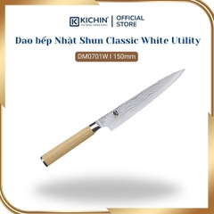 Dao thái đa dụng cao cấp KAI Nhật Bản - Shun Classic White Utility thép VG-Max Damascus 69 lớp DM0701W (150mm)