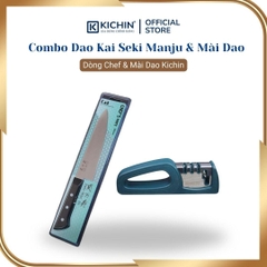 Combo Dao Kai Seki Manju Cán Nhựa Dòng Chef & Mài Dao Cao Cấp Kichin