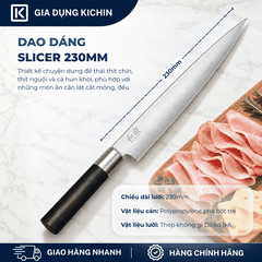Dao thái thịt lát mỏng Nhật Bản cao cấp KAI Wasabi Black Slicer - 6723L (230mm)