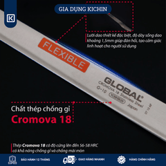 Dao bếp Nhật cao cấp Global G10 Salmon Knife - Dao phi lê cá hồi (310mm)