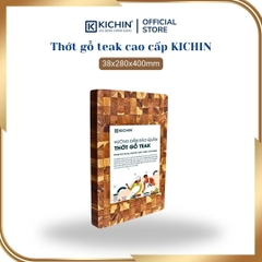 Thớt gỗ teak cao cấp KICHIN cỡ lớn dày 3.8cm KC05 - thớt hình chữ nhật kích thước 38x280x400mm