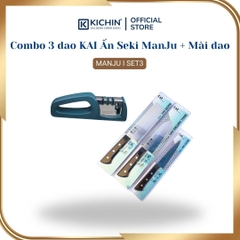 Combo 3 dao Nhật cao cấp KAI Ấn Seki ManJu + Mài dao KICHIN