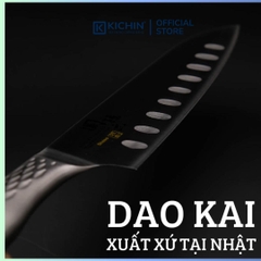 Dao bếp Nhật cao cấp KAI Shoso Santoku Hollow - Dao thái 3 trong 1 chống dính AB5157 (165mm)