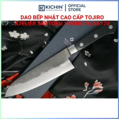 Dao bếp Nhật cao cấp Tojiro Atelier Santoku thép Damascus 63 lớp VG10 - Dao thái đa năng 170mm TA-SA170