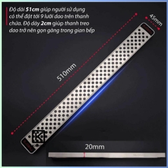Thanh nam châm treo dao cao cấp Global G42/51 (510x45mm)