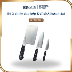 Bộ 3 chiếc dao bếp cao cấp thương hiệu KATANA Essential - Dao chặt - Dao thái - Dao gọt hoa quả - KATASET001