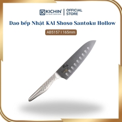 Dao bếp Nhật cao cấp KAI Shoso Santoku Hollow - Dao thái 3 trong 1 chống dính AB5157 (165mm)