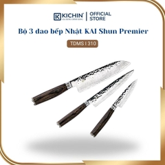 Bộ 3 dao bếp Nhật cao cấp KAI Shun Premier Santoku, Ultility và Paring - Bộ dao thái, đa năng, gọt hoa quả TDMS-310