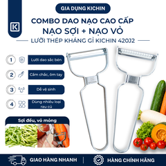 [NK02-NK03] - Combo 2 chiếc nạo vỏ và nạo sợi rau củ quả cao cấp thép kháng gỉ thương hiệu KICHIN