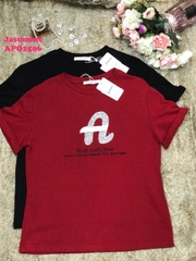 Áo phông chữ A đính đá cao cấp