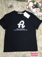 Áo phông chữ A đính đá cao cấp