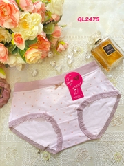 Quần lót cotton Nhật chấm bi viền ren
