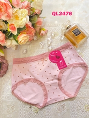 Quần lót cotton Nhật chấm bi viền ren