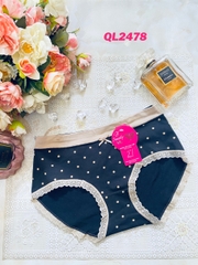 Quần lót cotton Nhật chấm bi viền ren