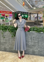 Sét váy kẻ sọc cà vạt cao cấp