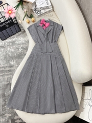 Sét váy kẻ sọc cà vạt cao cấp