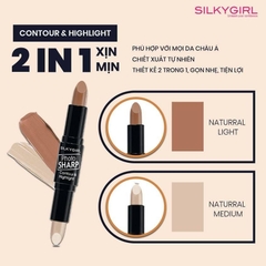Tạo Khối Hai Đầu Silkygirl Photosharp Contour & Highlight Stick #01 Natural Light 8Gr