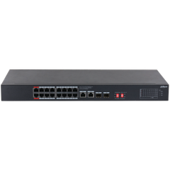Switch PoE DAHUA DH-S3220-16GT-190 (16 PoE Gigabit, 2 uplink Gigabit, 2 SFP, 190W)