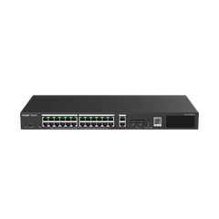 Switch PoE Ruijie RG-ES228GS-LP (24 PoE Gigabit, 2 uplink Gigabit, 2 SFP, 250W)