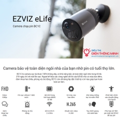 Camera EZVIZ BC1C eLife (Wifi 2MP, PIN 7800mAh)