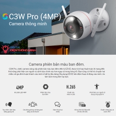 Camera EZVIZ C3W Pro (4MP) (Wifi Thân 4MP, đêm có màu)