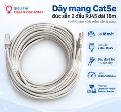 Dây mạng Cat5e đúc sẵn 2 đầu RJ45 dài 18m