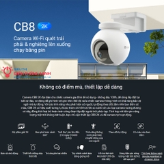 Camera EZVIZ CB8 (Wifi quay quét 4MP, PIN 10.400mAh)