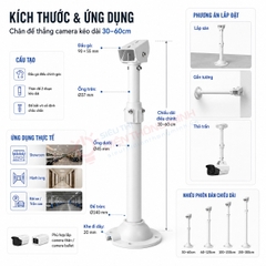 Chân đế camera thẳng kéo dài 30-60cm