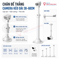 Chân đế camera thẳng kéo dài 30-60cm