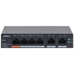 Switch PoE DAHUA DH-CS4006-4ET2GT-60 (Cloud, 4 PoE, 2 uplink, 60W)