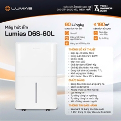 Máy hút ẩm kiêm lọc không khí Lumias D6S-60L (60 lít/ngày)