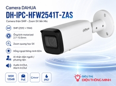 Camera DAHUA DH-IPC-HFW2541T-ZAS (Thân 5MP Zoom 5X liền Mic)