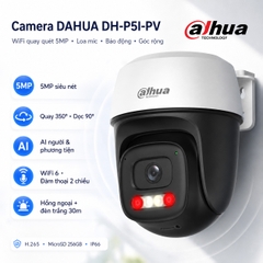 Camera DAHUA DH-P5I-PV (Wifi quay quét 5MP, Loa mic, báo động, góc rộng)