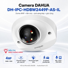 Camera DAHUA DH-IPC-HDBW2449F-AS-IL (Dome 4MP, liền mic, ánh sáng kép, góc rộng)