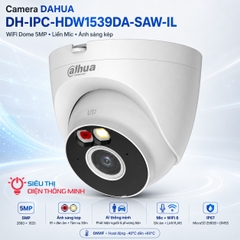 Camera DAHUA DH-IPC-HDW1539DA-SAW-IL (Wifi Dome 5MP, liền Mic, ánh sáng kép)