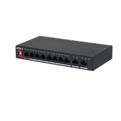 Switch PoE DAHUA DH-PFS3010-8ET-96 (8 PoE, 2 uplink, 96W)