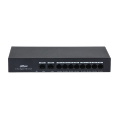 Switch PoE DAHUA DH-PFS3010-8GT-65 (8 PoE Gigabit, 2 uplink Gigabit, 65W)