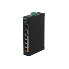 Switch PoE DAHUA DH-PFS3106-4ET-60 (4 PoE, 1 uplink Gigabit, 1 SFP, 60W)
