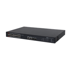 Switch PoE DAHUA DH-PFS3220-16GT-190 (16 PoE Gigabit, 2 uplink Gigabit, 2 SFP, 190W)