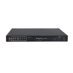 Switch PoE DAHUA DH-PFS3220-16GT-240 (16 PoE Gigabit, 2 uplink Gigabit, 2 SFP, 240W)
