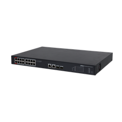 Switch PoE DAHUA DH-PFS3220-16GT-240 (16 PoE Gigabit, 2 uplink Gigabit, 2 SFP, 240W)