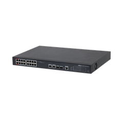 Switch PoE DAHUA DH-PFS4218-16ET-240 (16 PoE, 2 uplink Gigabit hoặc 2 SFP, 240W)