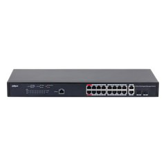 Switch PoE DAHUA DH-PFS4218-16GT-230 (16 PoE Gigabit, 2 uplink Gigabit hoặc 2 SFP, 230W)